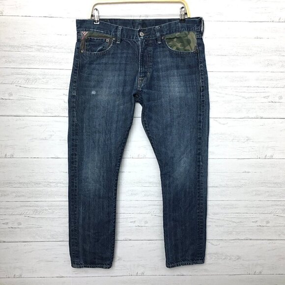 Denim & Supply Ralph Lauren Men's Straight Leg Jeans Camo Pockets 34 x30